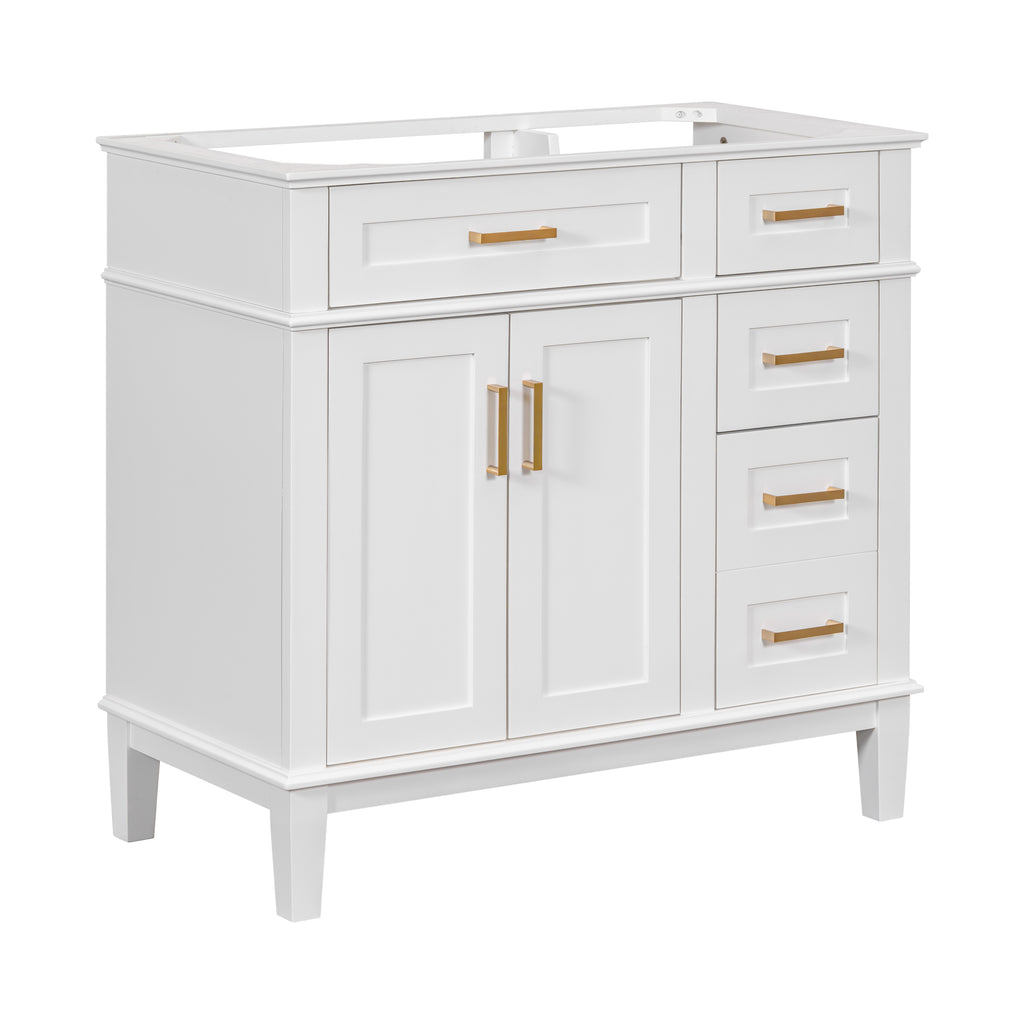 Leoglint [Cabinet Only] 36" White Modern Bathroom Vanity(Sink not included)