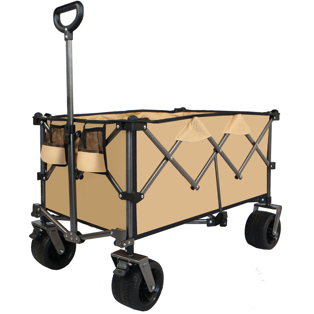 Leoglint Garden cart Collapsible Folding Wagon, Push Pull Foldable Beach Wagon Cart