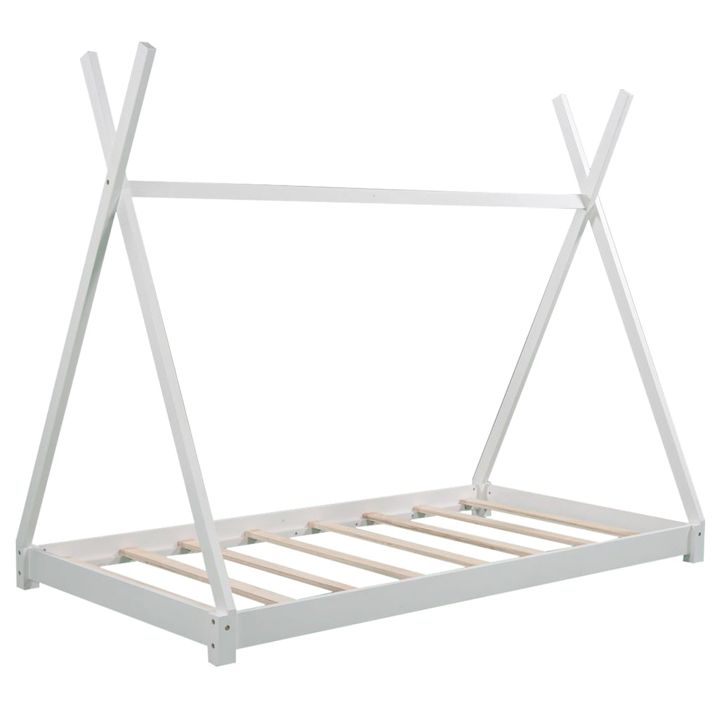 Leoglint Twin Size House Platform Bed  Frame with Triangle tructure,White