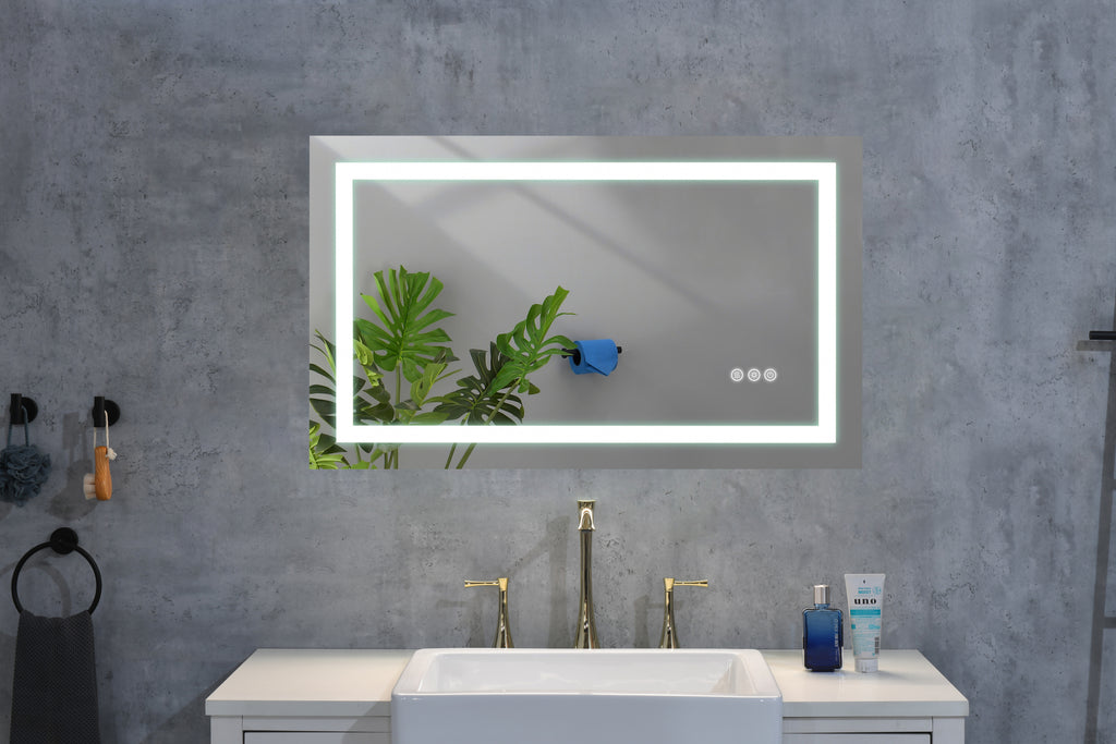 Leoglint LED Bathroom Mirror 40  "x   20" with Front and Backlight, Large Dimmable Wall Mirrors with Anti-Fog, Memory, 3 Colors, LED Vanity Mirror