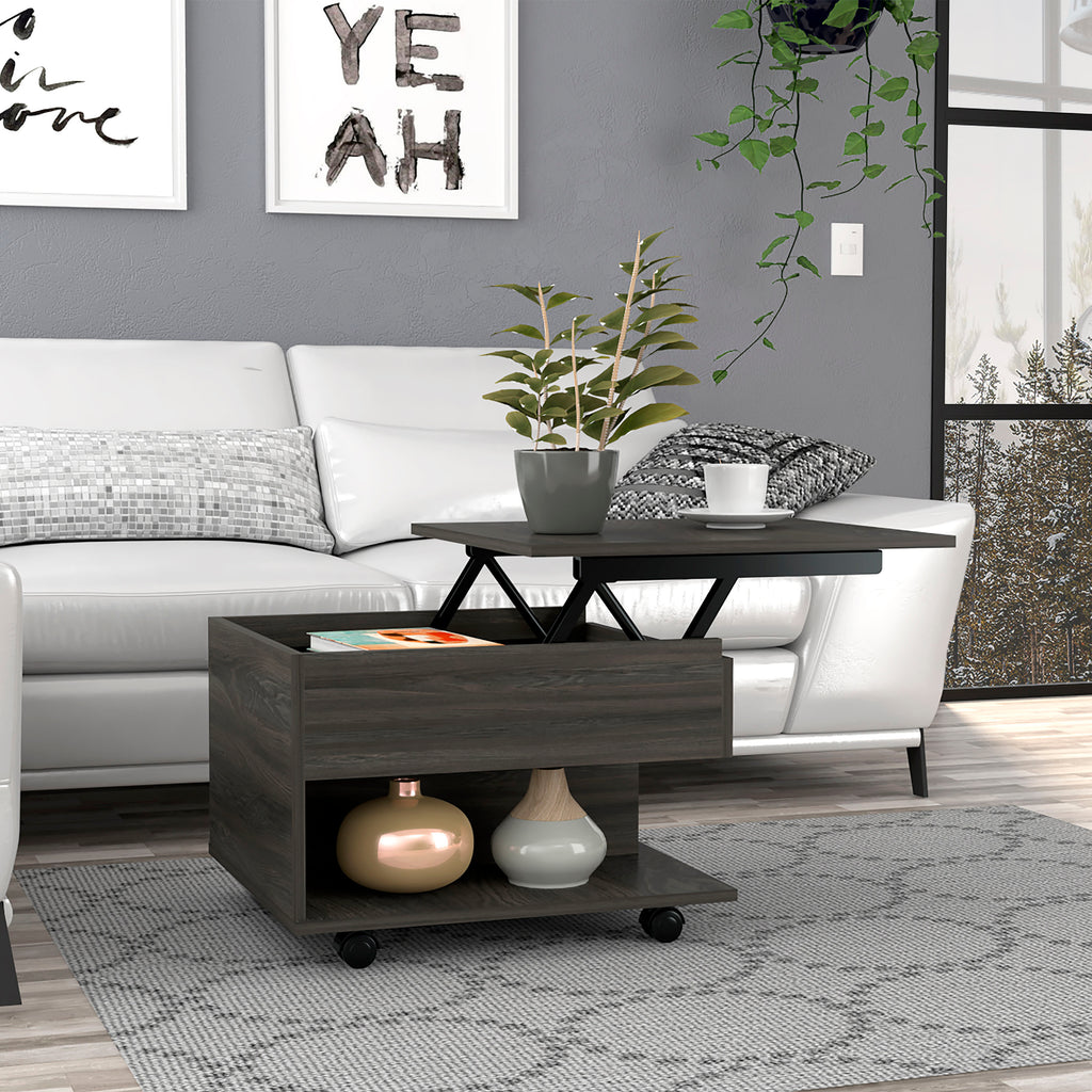 Leoglint Luanda Lift Top Coffee Table, Casters, One Shelf -Espresso