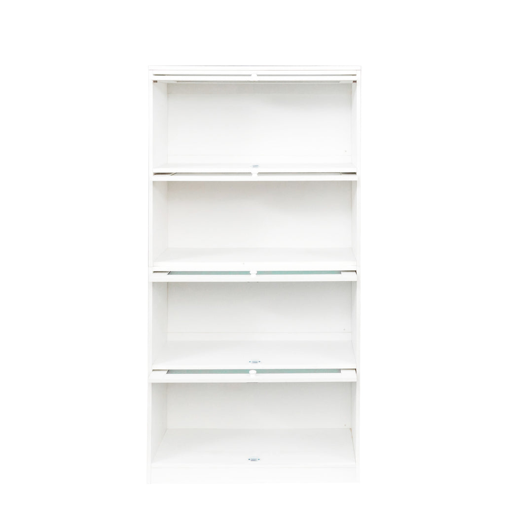 Leoglint Bookcase Contemporary Closed Back Glass Doors Office Storage Cabinet Floor-to-Ceiling Low Cabinet Bookcase Against Wall Dustproof Bookshelf