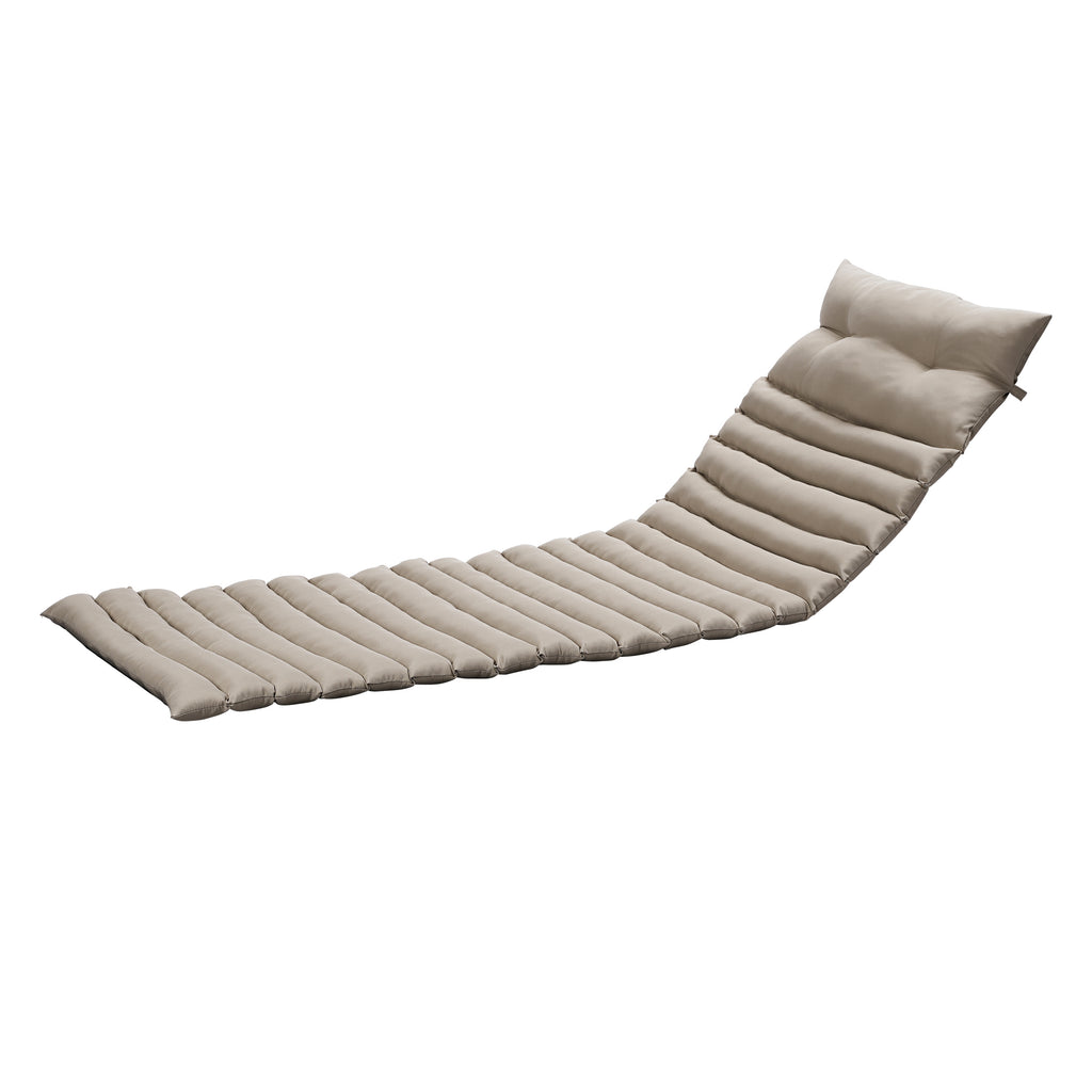 Leoglint 2PCS Set Outdoor Chair Outdoor Lounge Chair Cushion Replacement Patio Funiture Seat Cushion Chaise Lounge Cushion-KHAKI