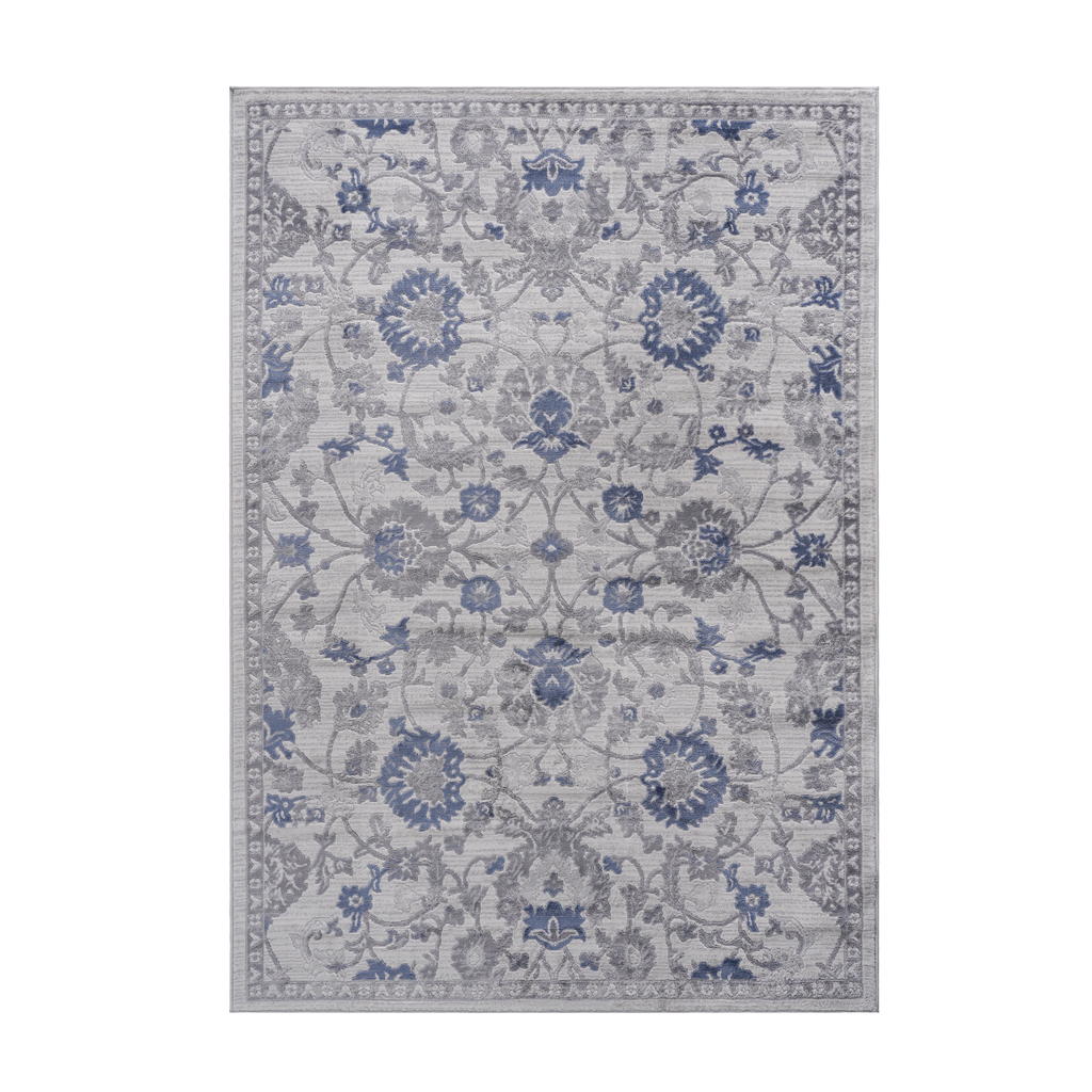 Leoglint 5X7 Blue/Silver/Oriental Non-Shedding Living Room Bedroom Dining Home Office Stylish and Stain Resistant Area Rug