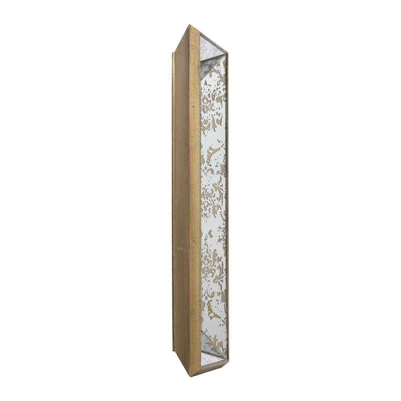 Leoglint 20" x 12" Antique Silver Rectangle Mirror with Floral Accents, Mirrored Display Tray, Hanging Wall Mirror