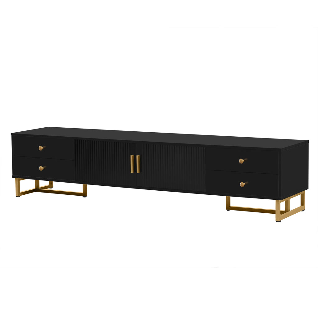 Leoglint U-Can TV Stand for 65+ Inch TV, Entertainment Center TV Media Console Table, Modern TV Stand with Storage, TV Console Cabinet Furniture for Living Room