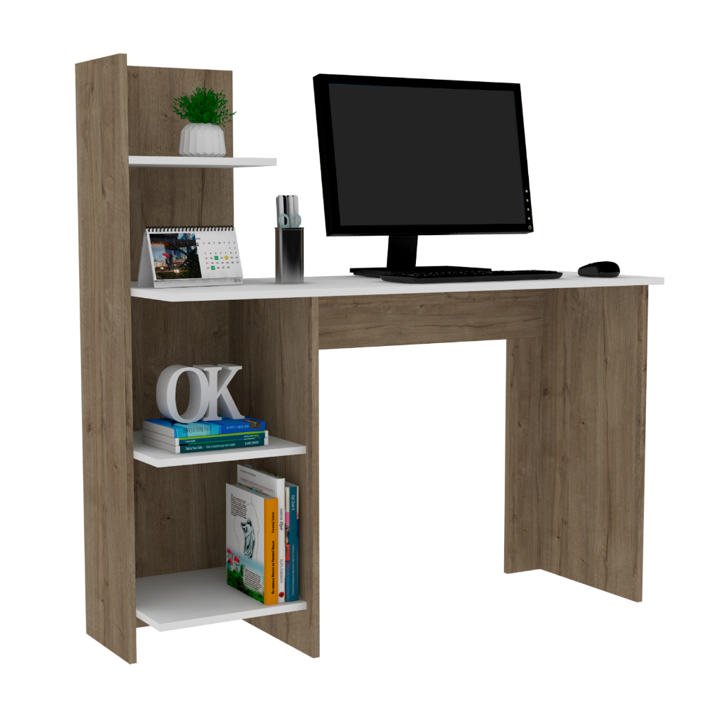 Leoglint Tecoa Writing Office Desk, Four Shelves