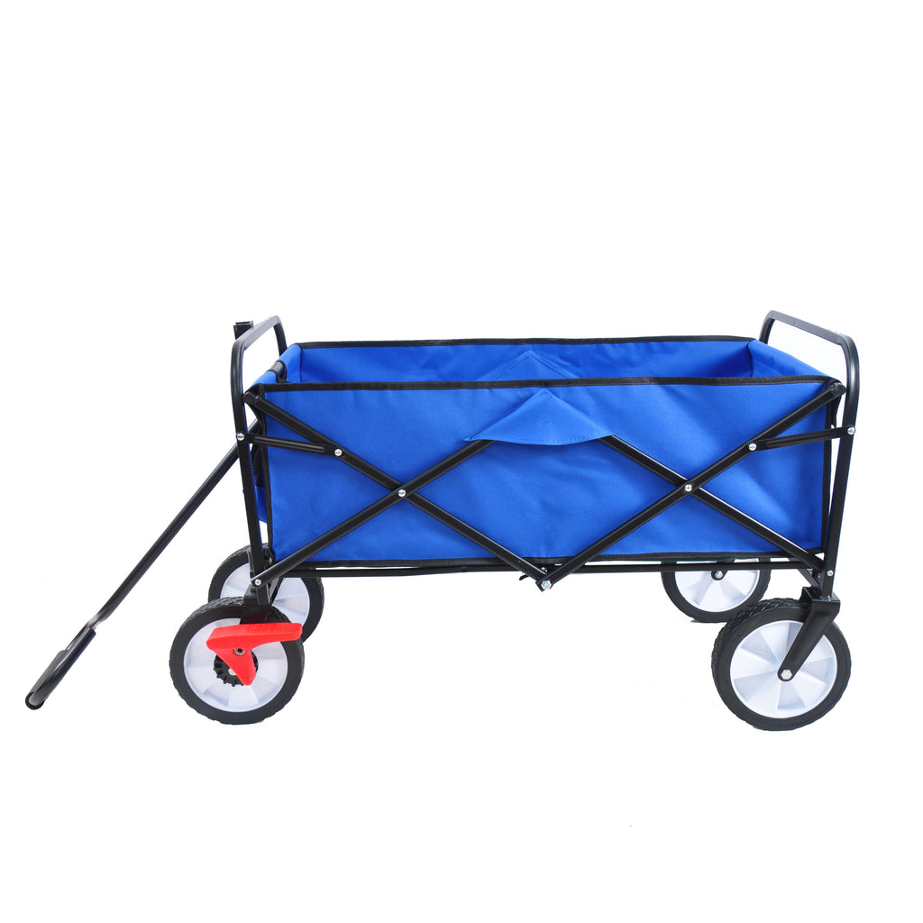 Leoglint Garden cart Folding Wagon Garden Shopping Beach Cart (blue)