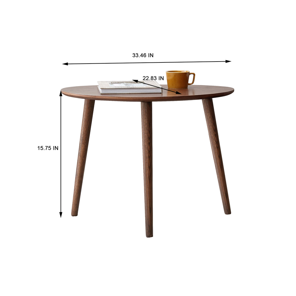 Leoglint (SINGLE) Center Table Low Table 100% Solid Oak Wood Top Plate Desk Pebble Shaped Natural Wooden Coffee Table Width 58 x Depth 40 x Height 85 cm Desk Work from Home Easy to Assemble