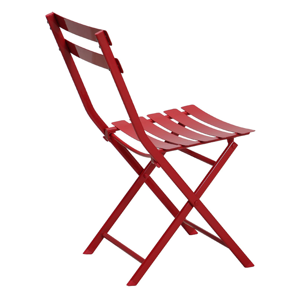 Leoglint 3 Piece Patio Bistro Set of Foldable Square Table and Chairs,Outdoor Chair, Red