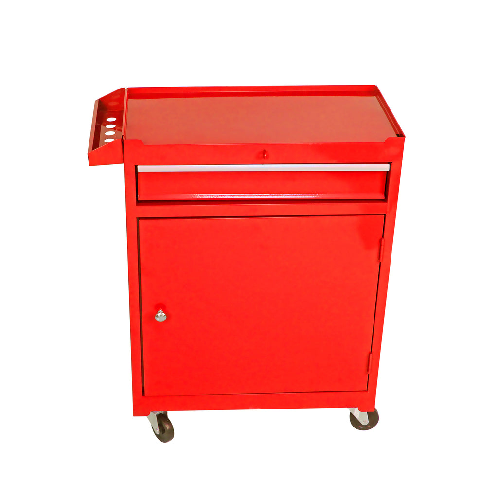 Leoglint Detachable 5 Drawer Tool Chest with Bottom Cabinet and One Adjustable Shelf--Red