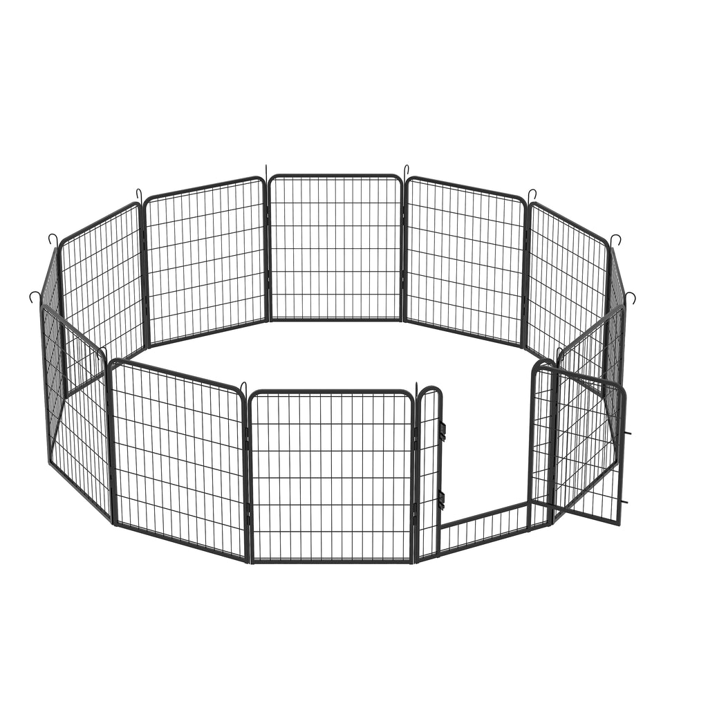 Leoglint 12 Panels Heavy Duty Metal Playpen with door,31.7"H Dog Fence Pet Exercise Pen for Outdoor