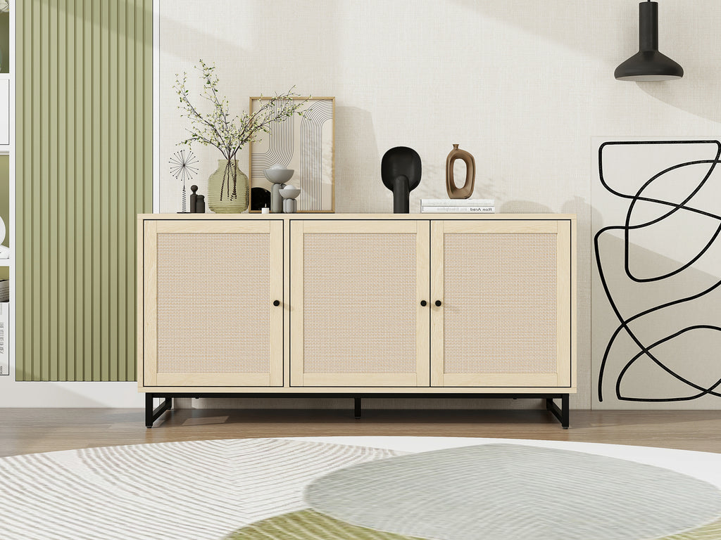 Leoglint 3 Door Cabinet,Sideboard Accent Cabinet, Storage Cabinet for Living Room, Hallway Entryway Kitchen