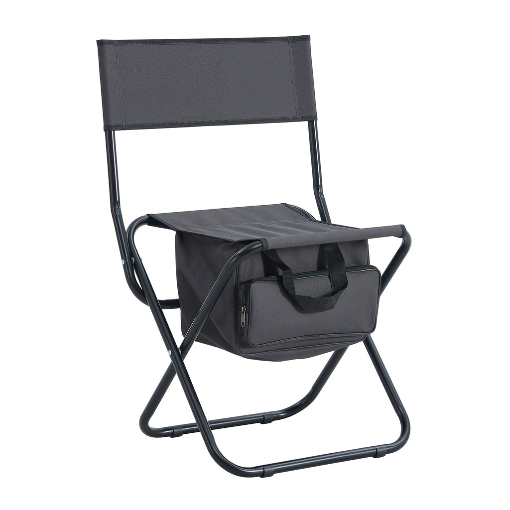 Leoglint 2-piece Folding Outdoor Chair with Storage Bag, Portable Chair for indoor, Outdoor Camping, Picnics and Fishing,Grey