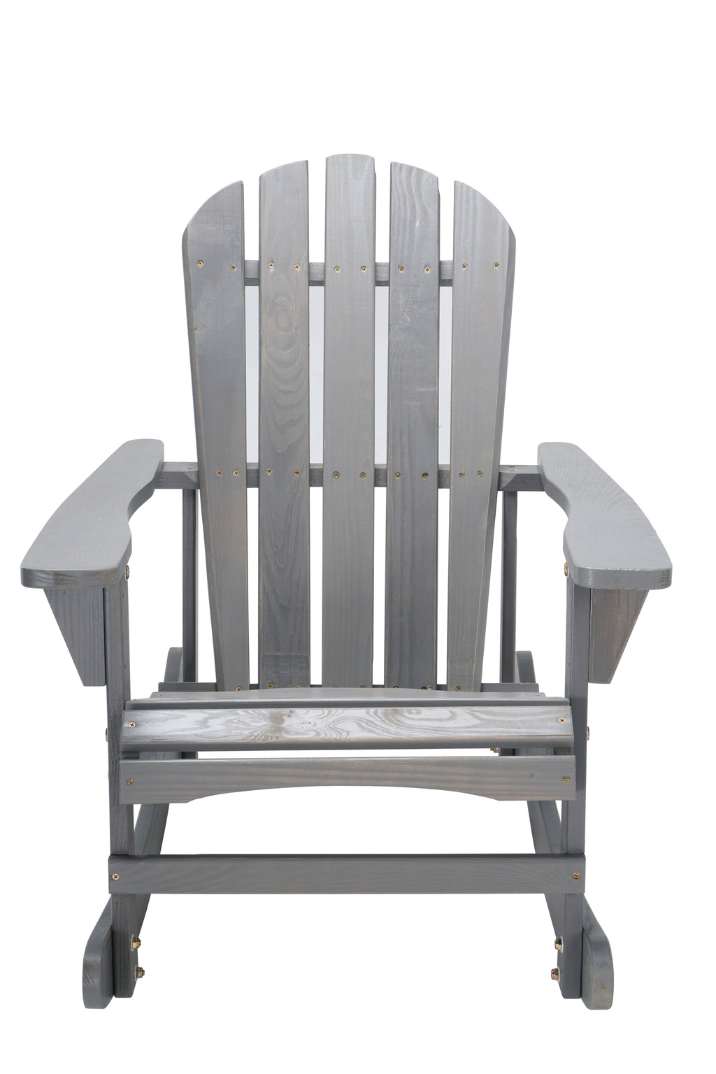 Leoglint Adirondack Rocking Outdoor Chair Solid Wood Chairs Finish Outdoor Furniture for Patio, Backyard, Garden - Gray