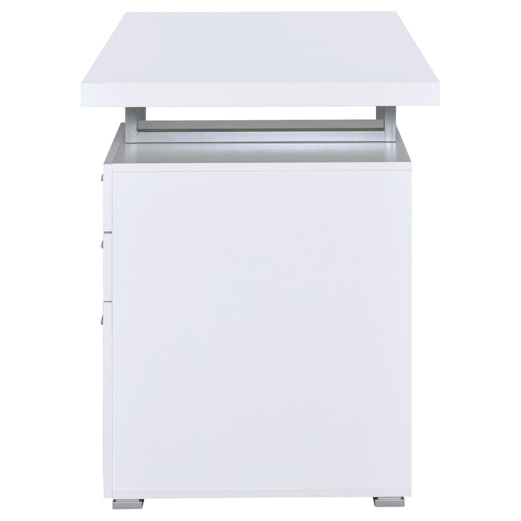 Leoglint White 3-drawer Reversible Office Desk