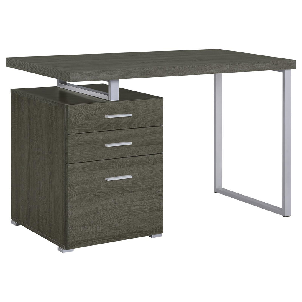 Leoglint Weathered Grey 3-drawer Reversible Office Desk