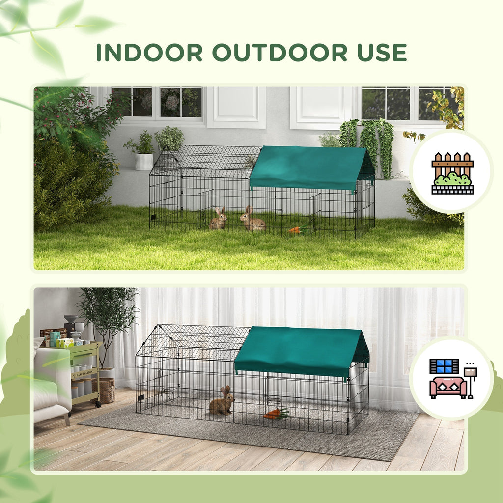 Leoglint 73" Small Animal Playpen, Pet Playpen Yard Fence for Rabbits, Chicken, Chinchillas with Roof for Indoor & Outdoor, Green