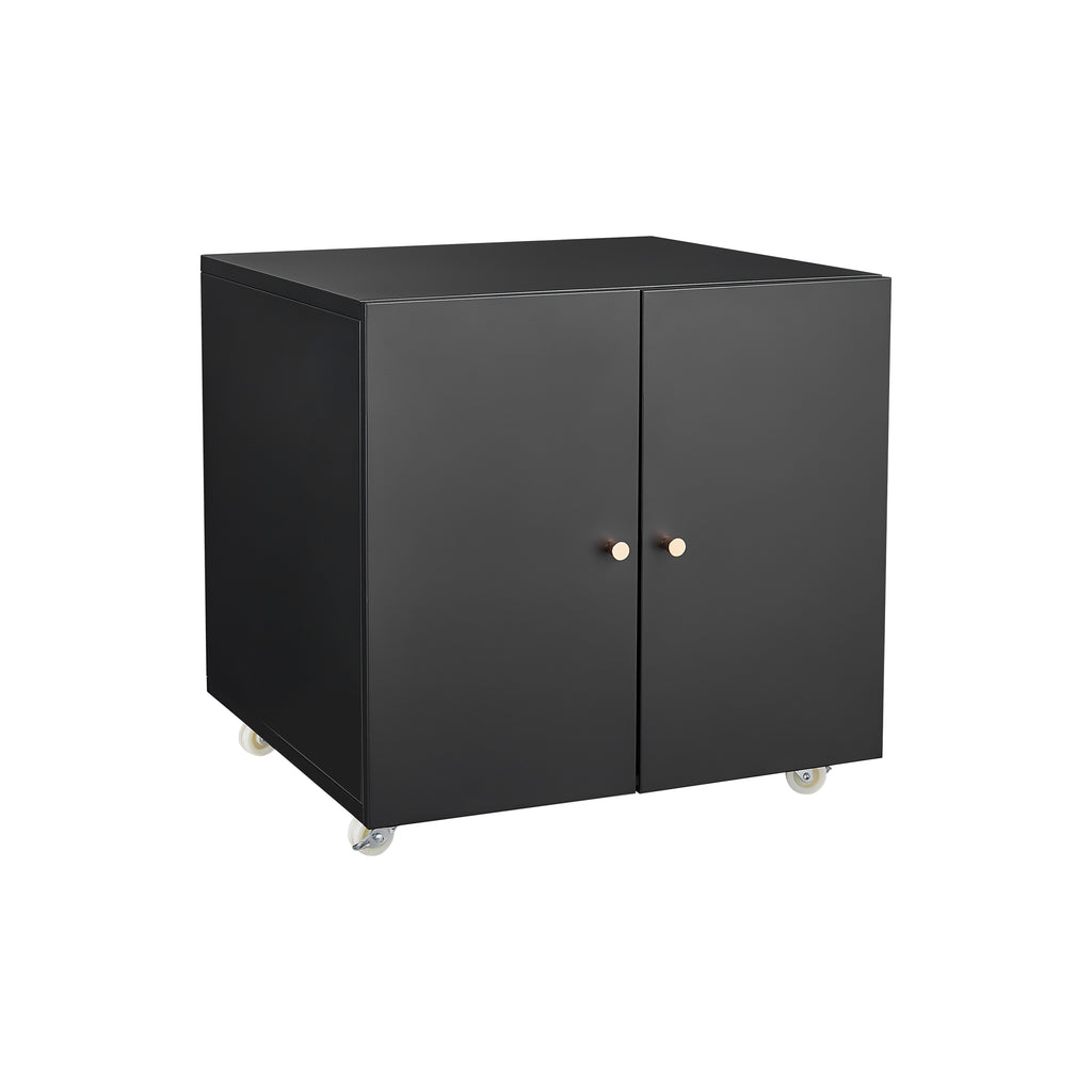 Leoglint Office furniture Copier Cabinet black 2 door steel copier stand mobile pedestal file Printer Stand