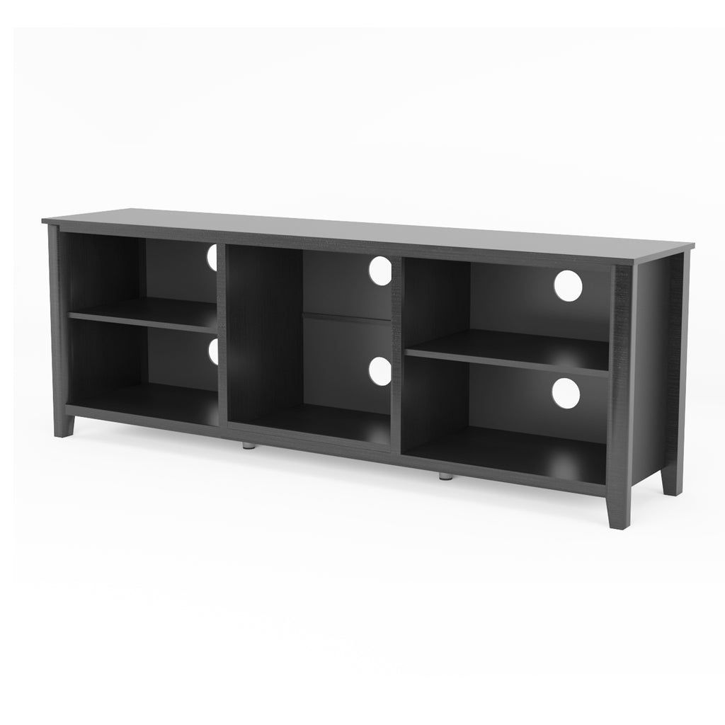 Leoglint TV Stand Storage Media Console Entertainment Center,Tradition Black