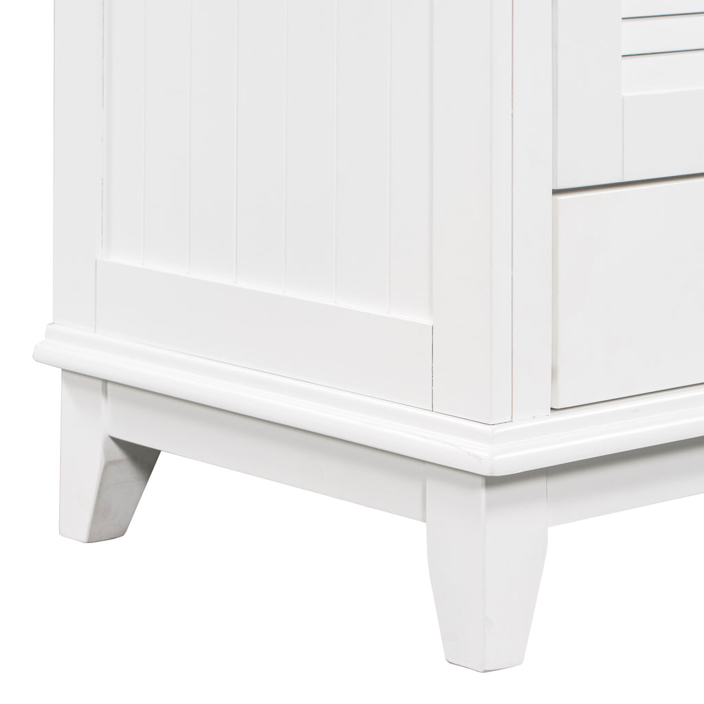 Leoglint 30" Bathroom Vanity Base without Sink, Bathroom Cabinet with Two Doors and One Drawer, White