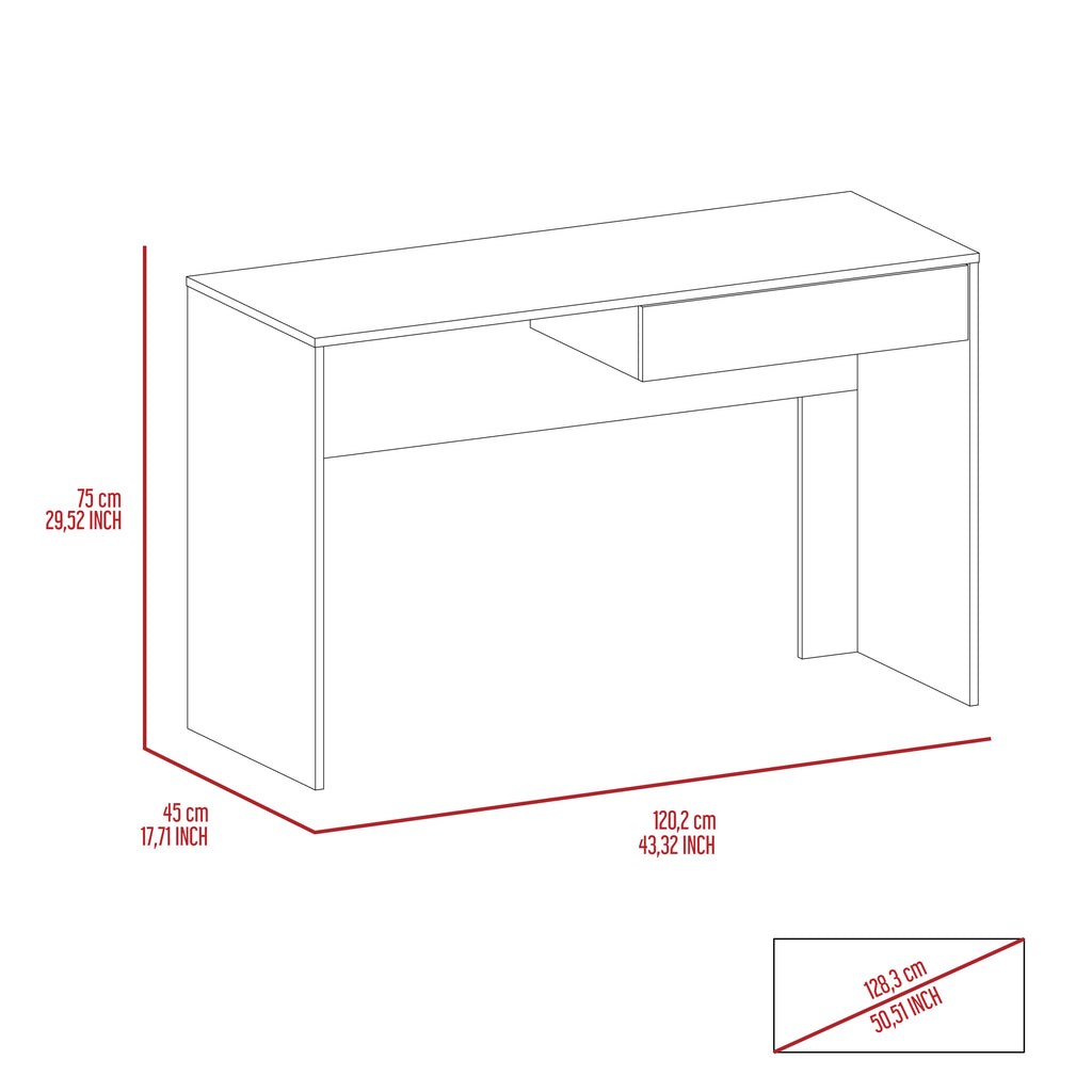 Leoglint Acre Writing Computer Office Desk, One Drawer -Black