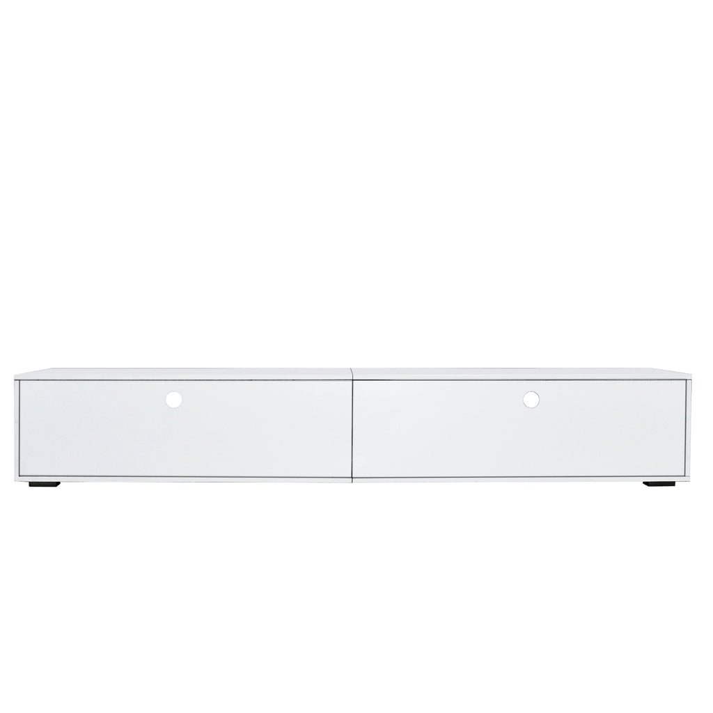 Leoglint White TV Stand for Living Room,  Modern Entertainment Center Stand for TV Up to 90 Inch, Large Led TV Stand with 4 Storage Drawers, High Glossy Waterproof  TV Console, TV Table Media Furniture