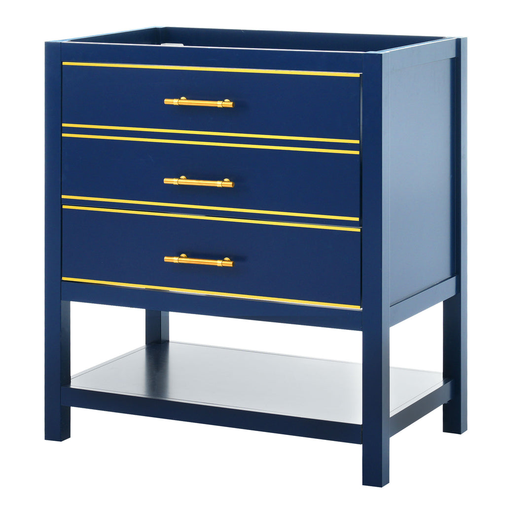 Leoglint [Cabinet Only] 30" Bathroom vanity-Blue(Sink not included)