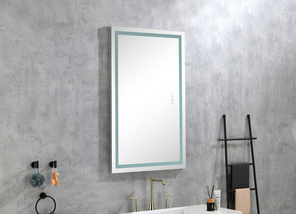 Leoglint 36*24 LED Lighted Bathroom Wall Mounted Mirror with High Lumen+Anti-Fog Separately Control+Dimmer Function