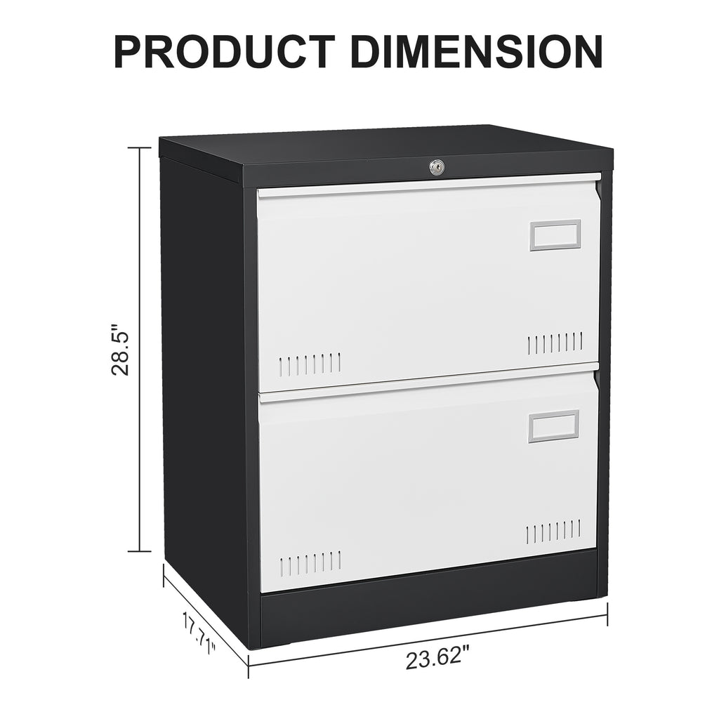 Leoglint 2 Drawer Metal Lateral File Cabinet with Lock,Office Vertical Files Cabinet for Home Office/Legal/Letter/A4,Locking Metal File Cabinet,Assembly Required