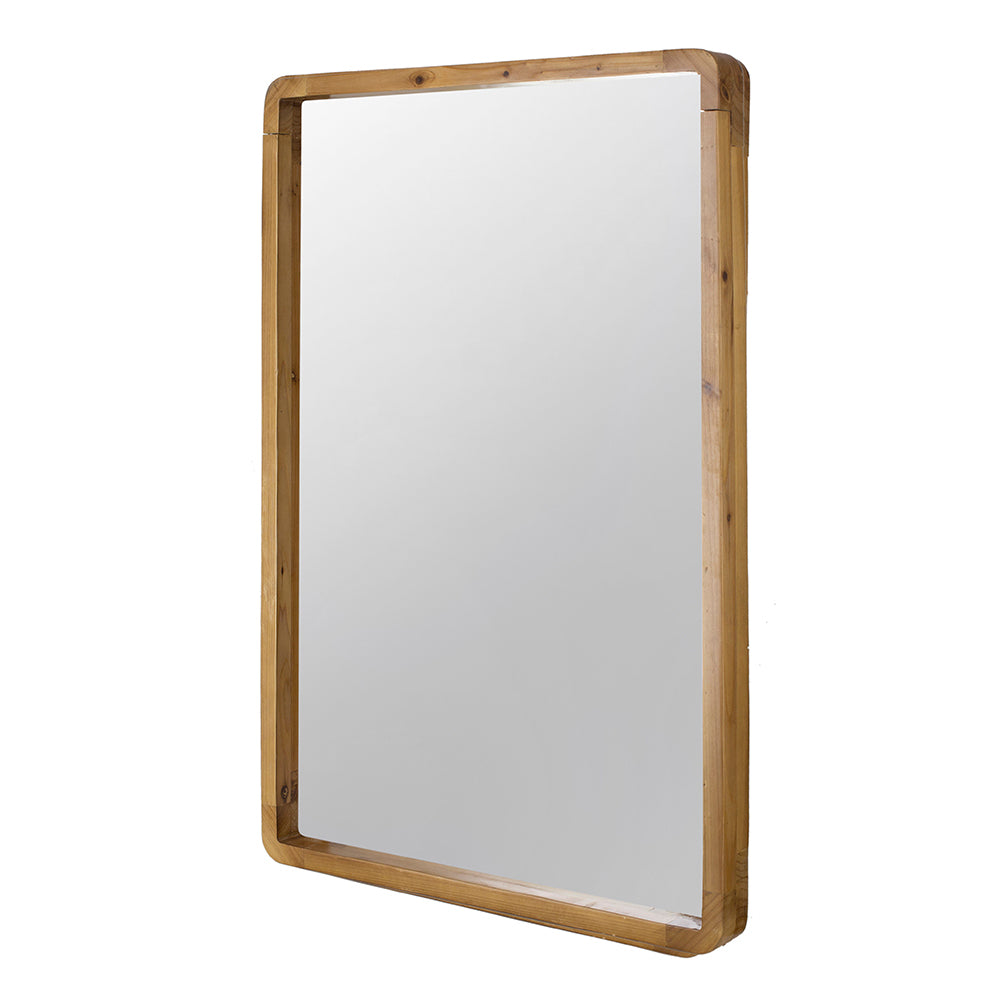 Leoglint 24"x36" Rectangle Wood Mirror, Farmhouse Wall Decor for Living Room Bedroom Entryway