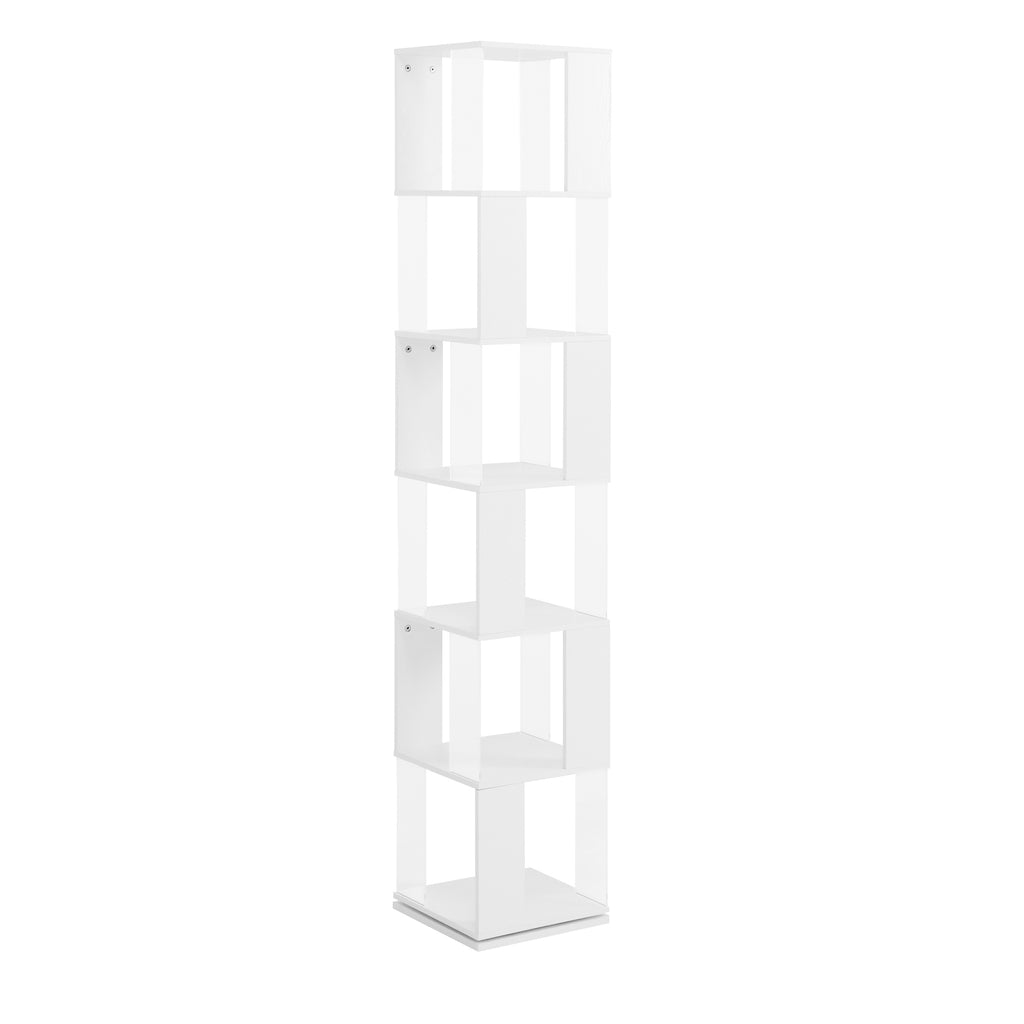 Leoglint 6 tier Rotating Bookshelf, Floor Rack Simple Bookcase  with Acrylic plate Student Multi-Function Creative Bookshelf for Living Room