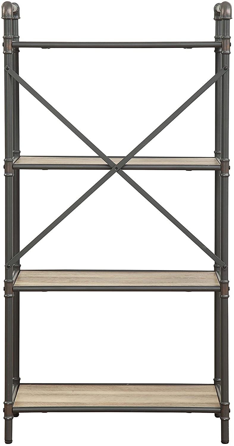 Leoglint ACME Itzel Bookshelf in Antique Oak & Sandy Gray 97163