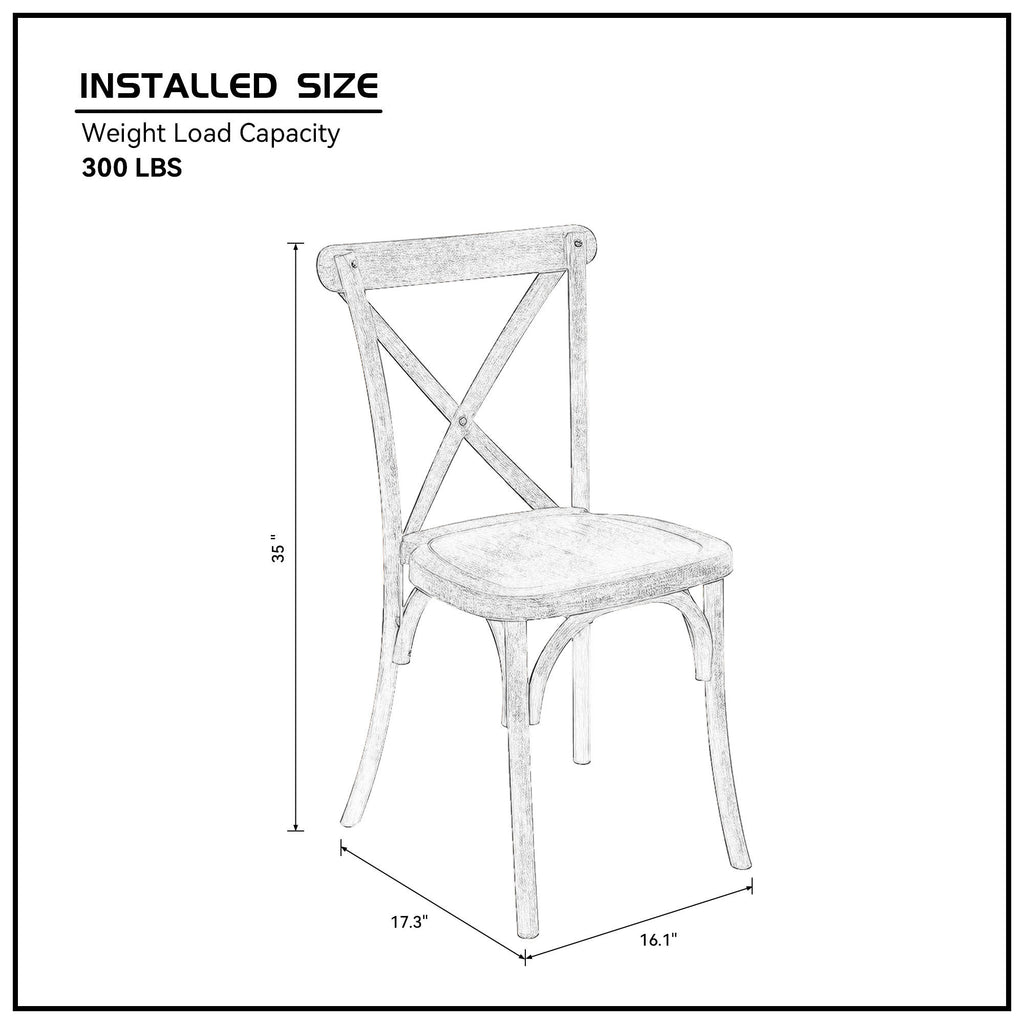 Leoglint 2-Pack Outdoor Chair Resin X-Back Chair,  Dining Chair Furniture 2-Pack, Modern Farmhouse Cross Back Chair for Kitchen,Lime Wash