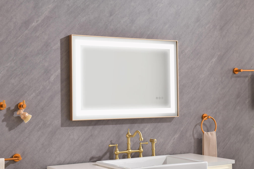 Leoglint 36*24 LED Lighted Bathroom Wall Mounted Mirror with High Lumen+Anti-Fog Separately Control