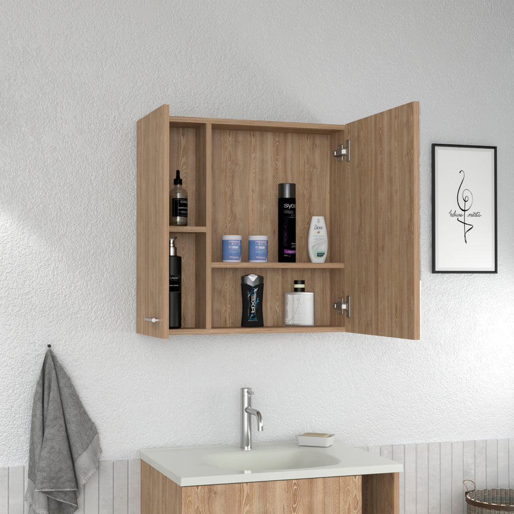 Leoglint Sines Medicine Cabinet, Four Internal Shelves, Single Door -Pine