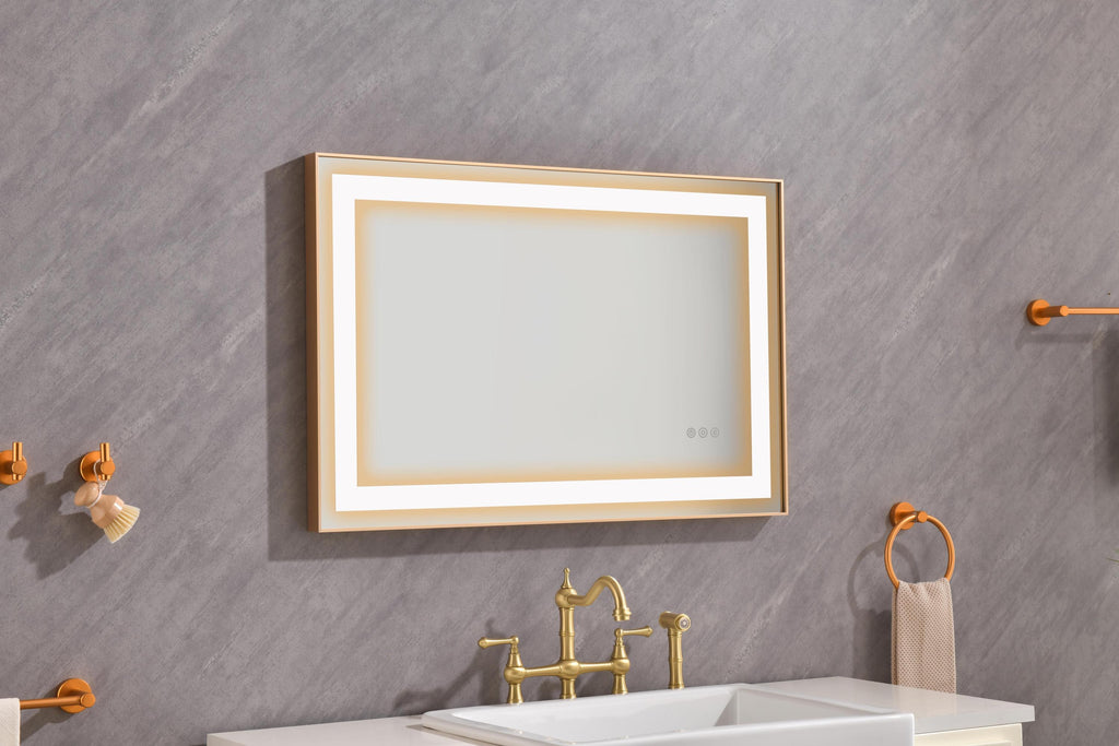 Leoglint 36*24 LED Lighted Bathroom Wall Mounted Mirror with High Lumen+Anti-Fog Separately Control