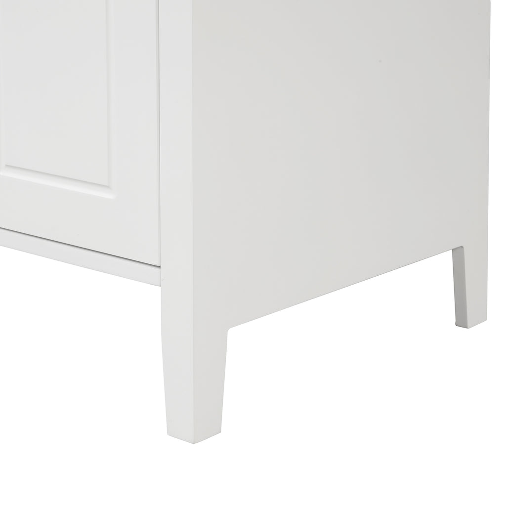 Leoglint 24" Bathroom Vanity with Sink, Bathroom Vanity Cabinet with Two Drawers and Door, Adjustable Shelf, Solid Wood and MDF, White