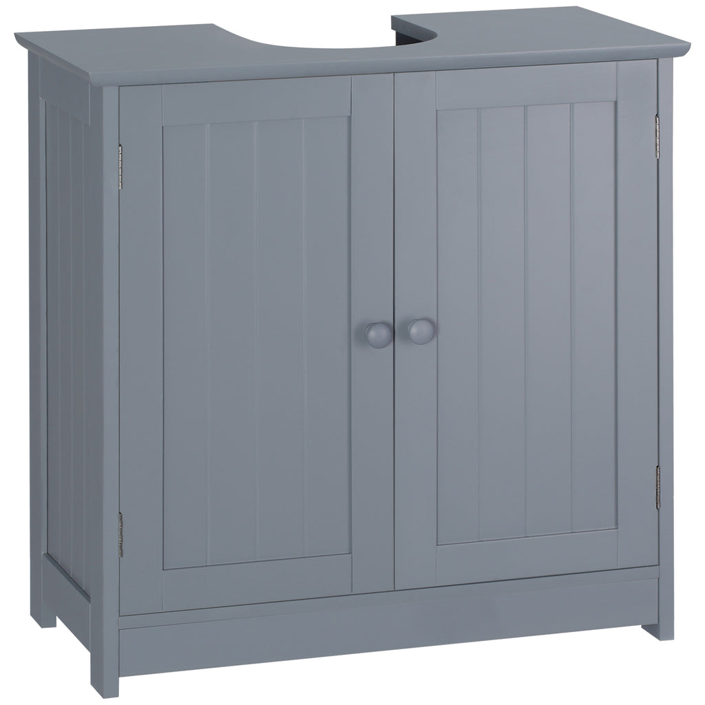 Leoglint Under Sink Bathroom Cabinet with 2 Doors and Shelf, Pedestal Sink Bathroom Vanity Cabinet, Gray