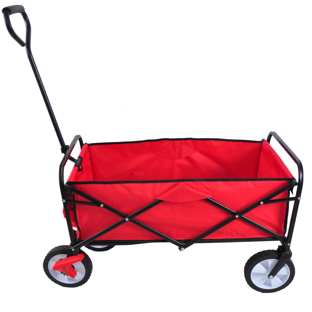 Leoglint Garden cart Folding Wagon Garden Shopping Beach Cart (Red)