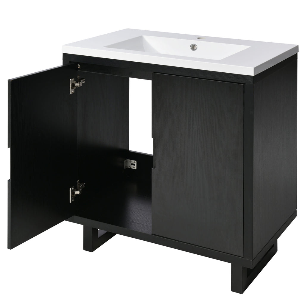 Leoglint 30" Bathroom vanity Set with Sink, Combo Cabinet, Bathroom Storage Cabinet, Solid Wood Frame