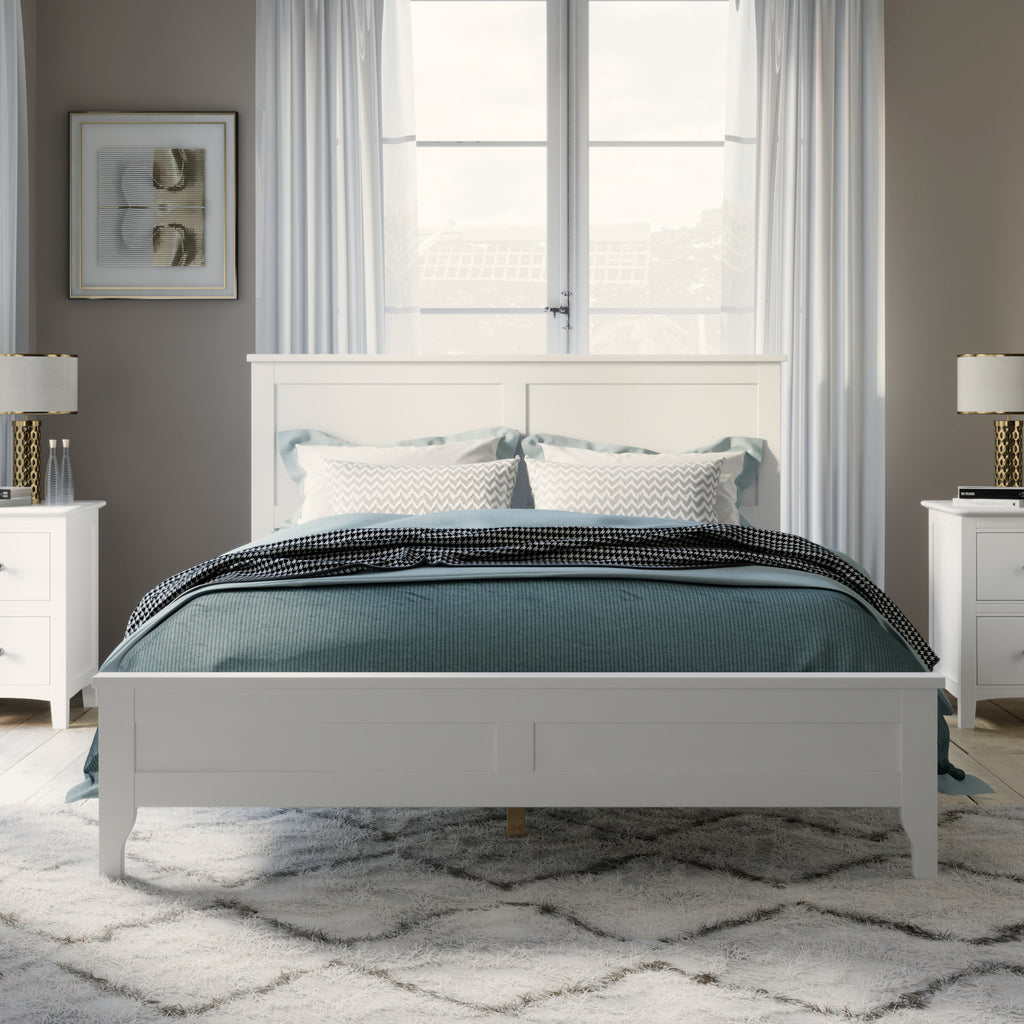 Modern White Solid Wood Full Platform Bed Frame(old sku:WF283524AAK)