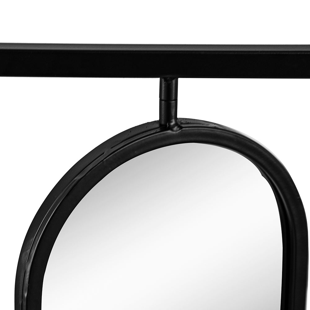 Leoglint 36" x 36" Large Four Oval Wall Mirror with Black Square Frame, Home Decor for Living Room, Bedroom, Entryway, Office