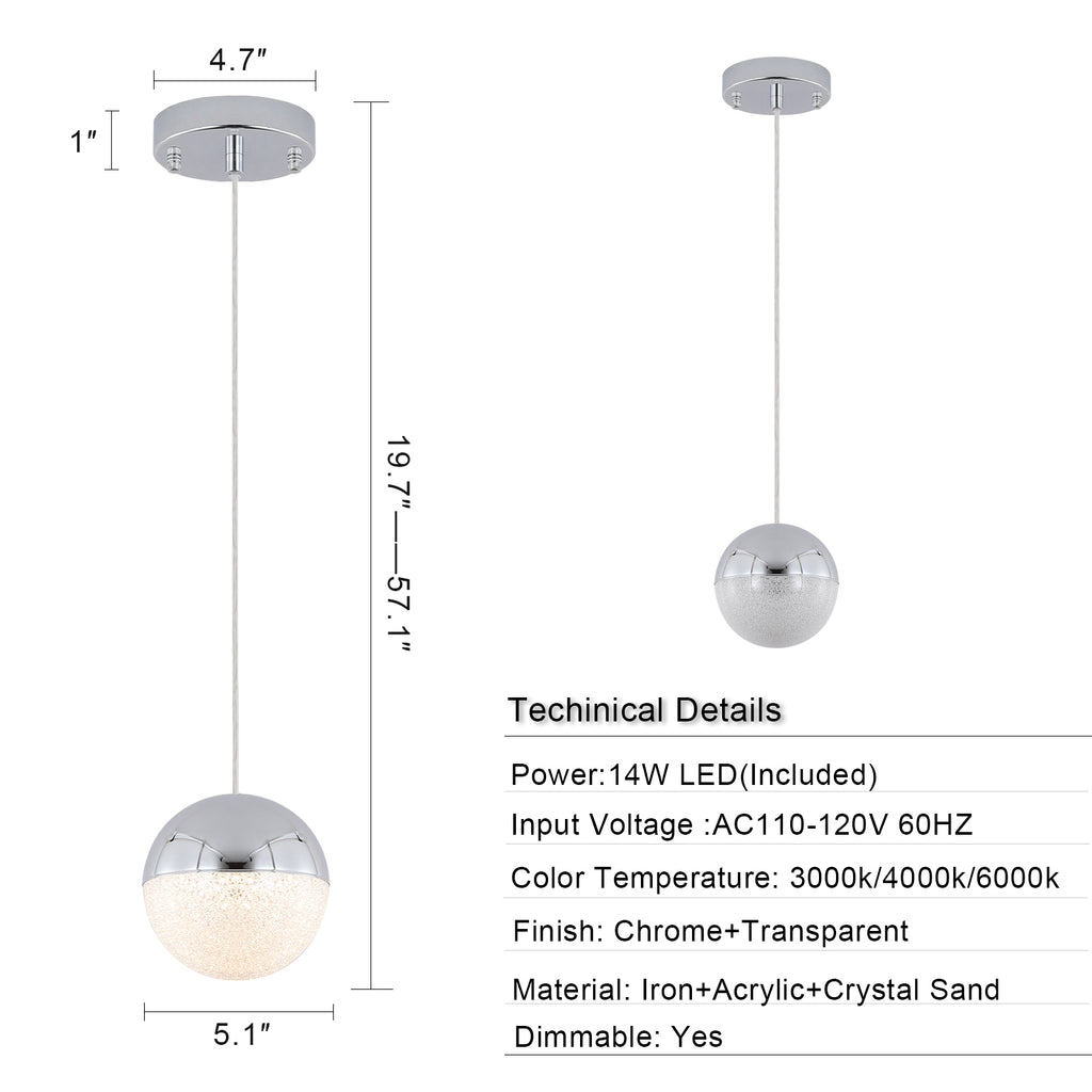 Leoglint Chandelier Pendant Light with Dimmable LED(set of 3)