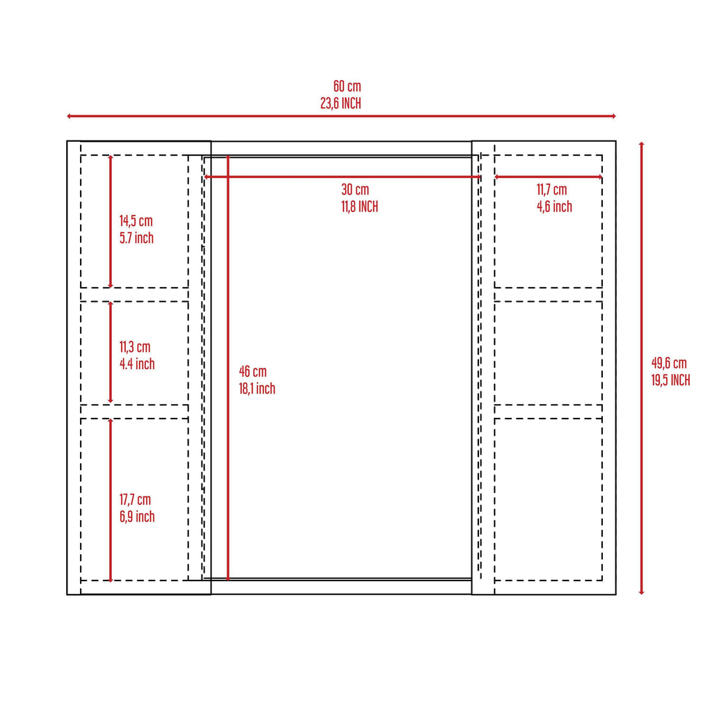 Leoglint Draco Medicine Cabinet, Mirror, Double Door, One External Shelf