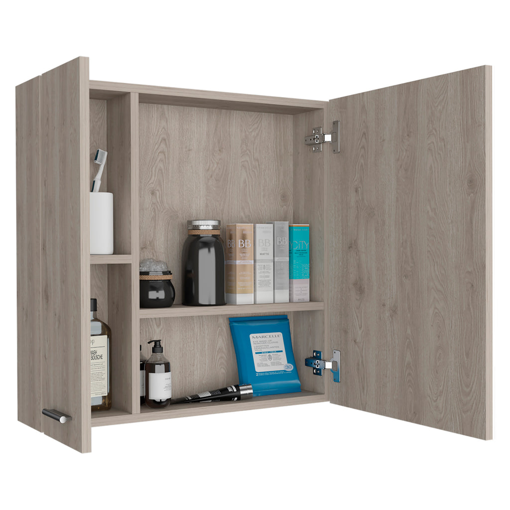 Leoglint Medicine 23H" Double Door Cabinet,Four Interior Shelves, Light Gray