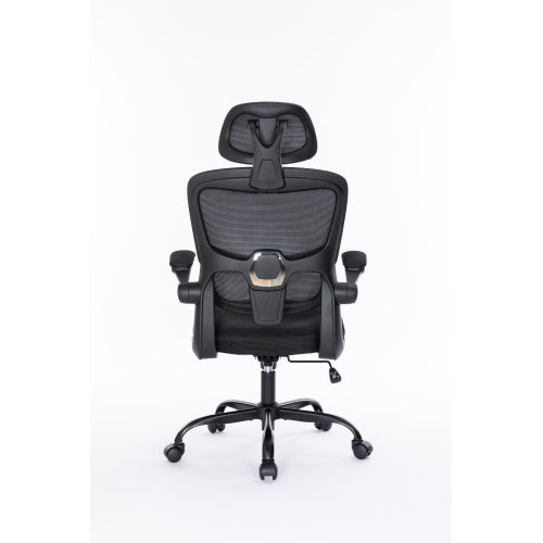 Leoglint Ergonomic Mesh Office Chair with 3D Adjustable Lumbar Support, High Back Desk Chair with Flip-up Arms, Executive Computer Chair Home Office Task Swivel Rolling Chairs for Adults