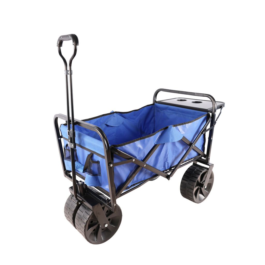 Leoglint Garden cart Folding Wagon Garden Shopping Beach Cart (Blue)