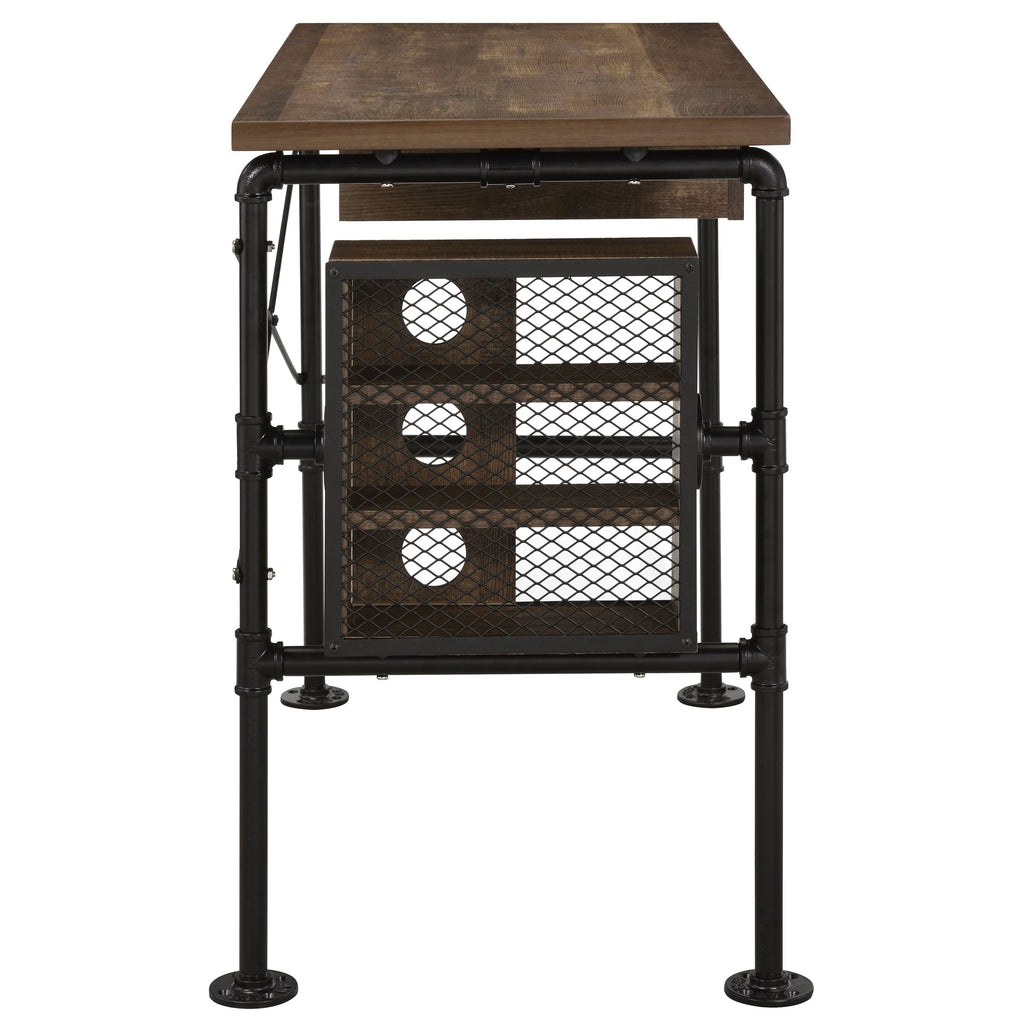 Leoglint Weathered Oak and Black 1-drawer Writing Office Desk