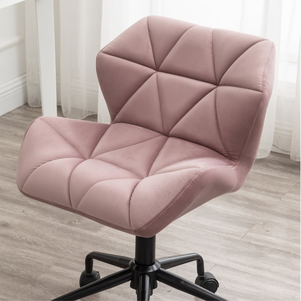 Leoglint Eldon Diamond Tufted Adjustable Swivel Office Chair, Mauve